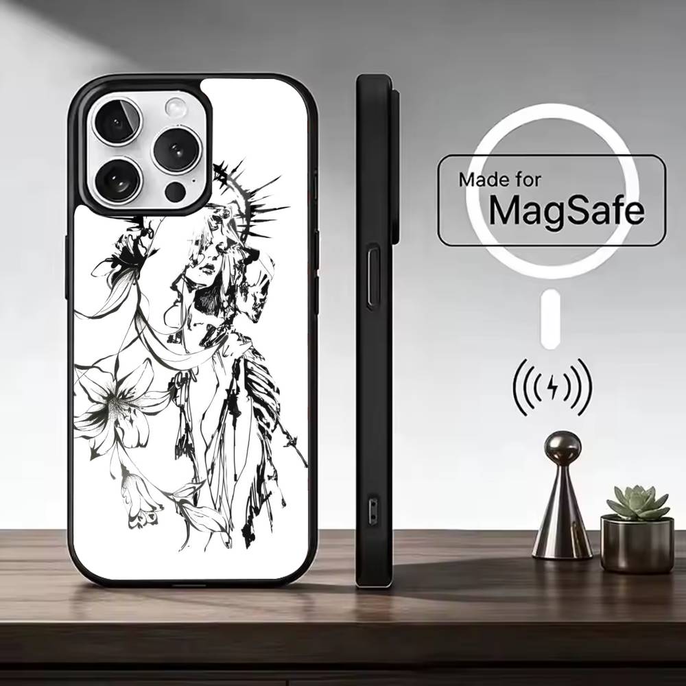 Middle Ages Retro Angel Phone Case For iPhone17,16,15,14,13,12,11 Plus,Pro Magnetic with Magsafe Wireless Charging