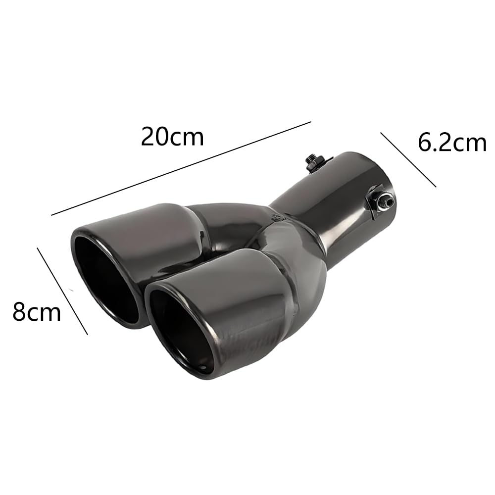 Srasakan Car Muffler Cutter, Downward Type, 2 Openings, 2.5 Inch Diameter, Exhaust Tip, Diagonal
