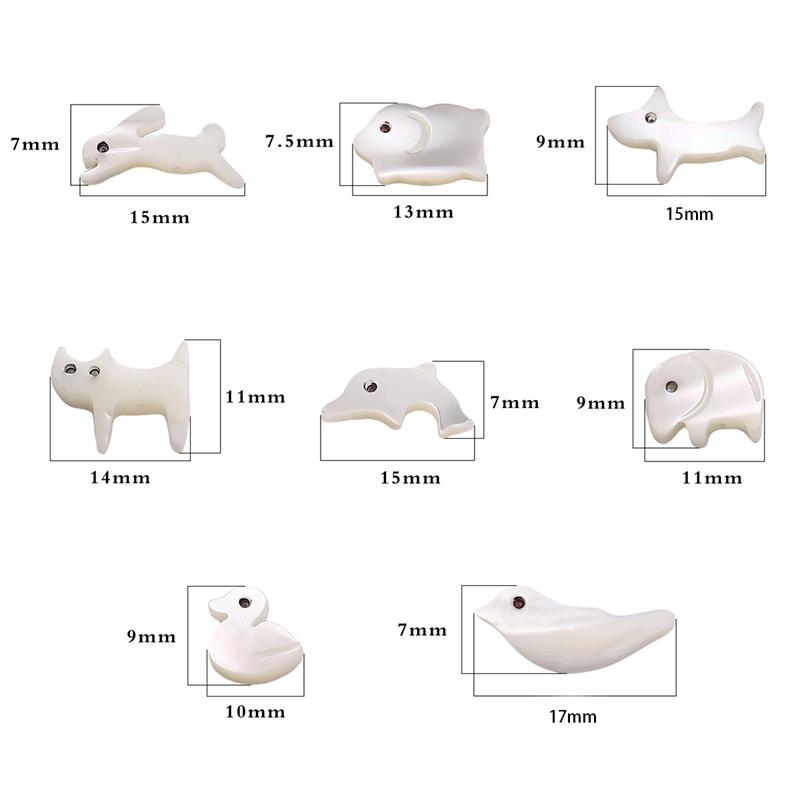 Natural Shells Cute Animal Charms For DIY Necklace Bracelet Earrings Jewelry Making