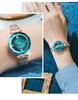 Stylish and cute crystal wristwatch for stainless gift for gold and women, waterproof, brand-name, business-oriented, steel, luxury, cute, her, blue.