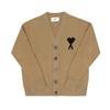 Ami Big Heart Logo Intarsia V Neck Cardigan Ukc367 018 288