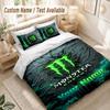 Custom Name Bedding Set 3 PiecesMonster Energy Print Duvet Cover + 2 Pillowcases Soft Bed Decor