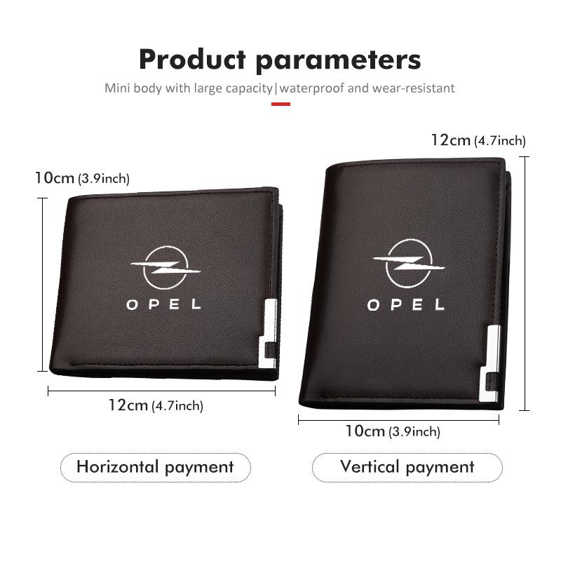 Car License Holder Men Short Purses Fashion ID Card Wallet Bag For Opel Corsa Astra H G J Insignia Vectra Zafira Meriva