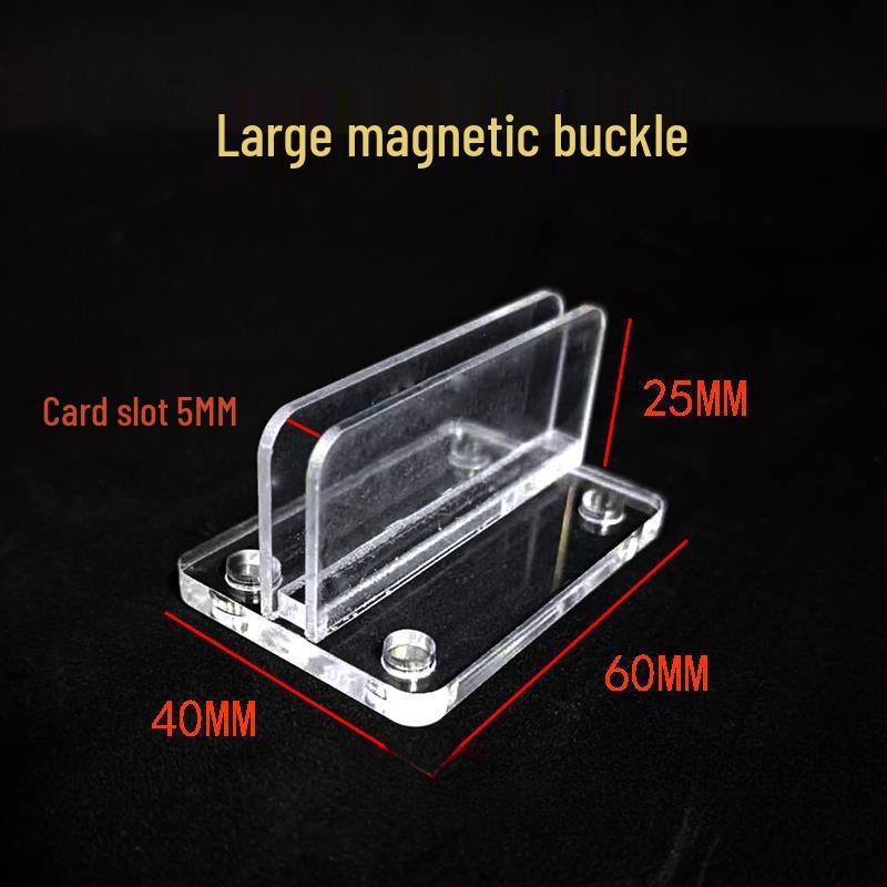 Acrylic Magnetic Clip for Signs - Transparent Plastic Snap Holder for Shelves