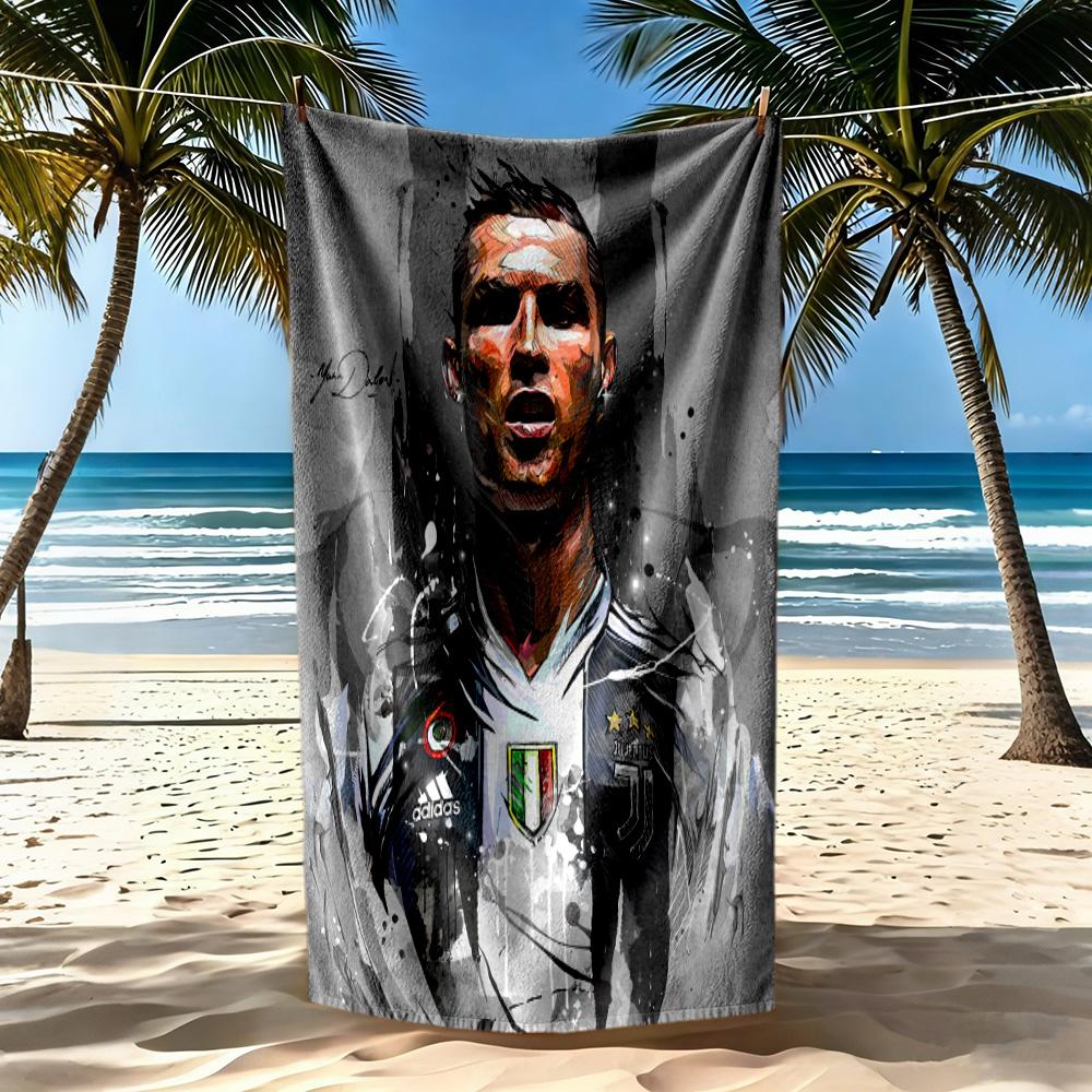 Cristiano Ronaldo Beach Towel Super Soft Absorbent Comfortable Lightweight