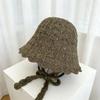 Early spring new hollow knitted bucket hat mesh thin sunshade sunscreen basin hat shows small face