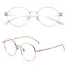 [LianSan] Lightweight Reading Glasses, Blue Light Blocking, Titanium Alloy, with Case, Men's & Women's, Gold, +1.00 Prescription, L8304