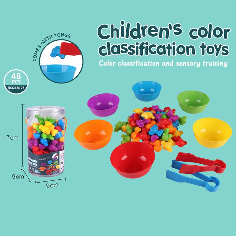 

Kid Rainbow Matching Game Animal Cognition Rainbow Color Sort Fine Motor Training Montessori Tactile Education Game Plaything Present
