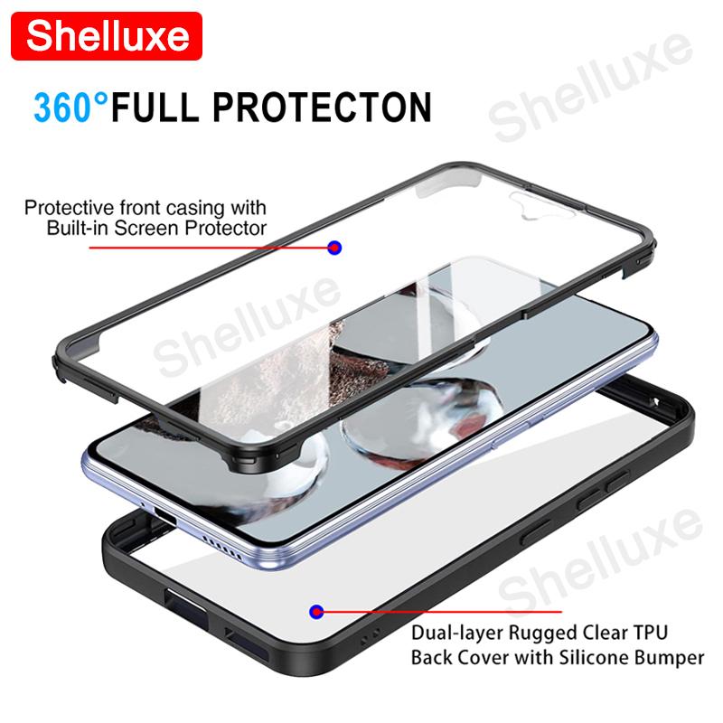 Mi12T 360 Full Body Front+Back Clear Case Shelluxe For Xiaomi Mi 12 12X 12T Pro For Xiomi Mi12 Lite Silicone Double Sided Cover
