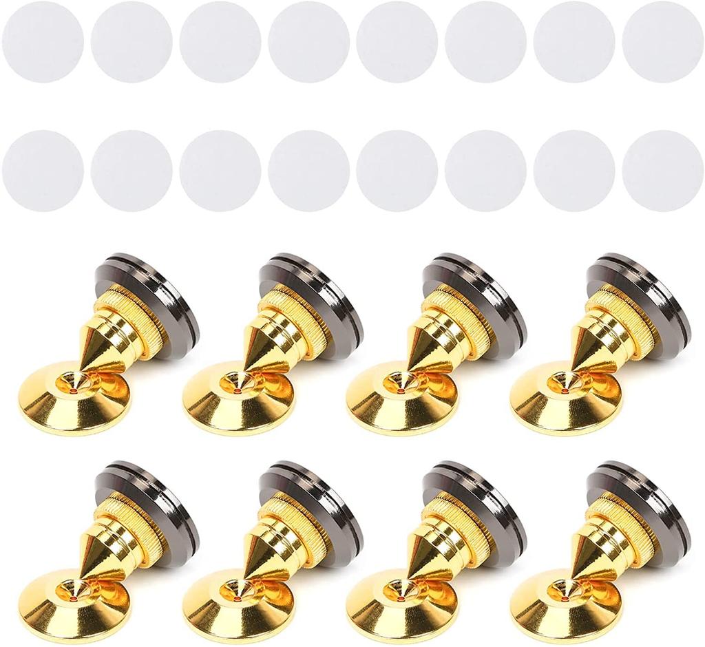 yazi Insulator Set of Spike Improves Sound Adjustable Spike Includes 16 Pieces of Metal Spike Sturdy Speaker, 8, Receiver, Audio, Quality, Height,
