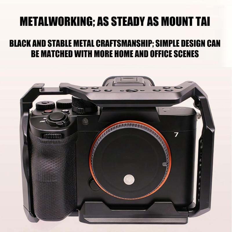 Professional Camera Cage Camera Full Cage Lightweight for A7M4 A7M5 A7R5 Aluminum Video Rig Button Cold Shoe QR Base Accessories