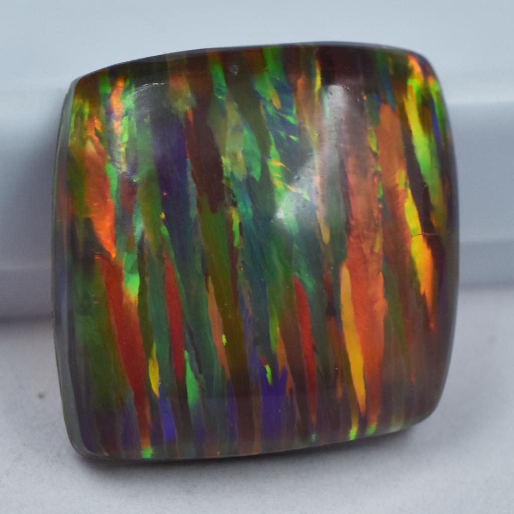 Lab-Created Opal Loose Gemstone Cabochon Cut 15.65 ct Multi-Color October Birthday Birthstone