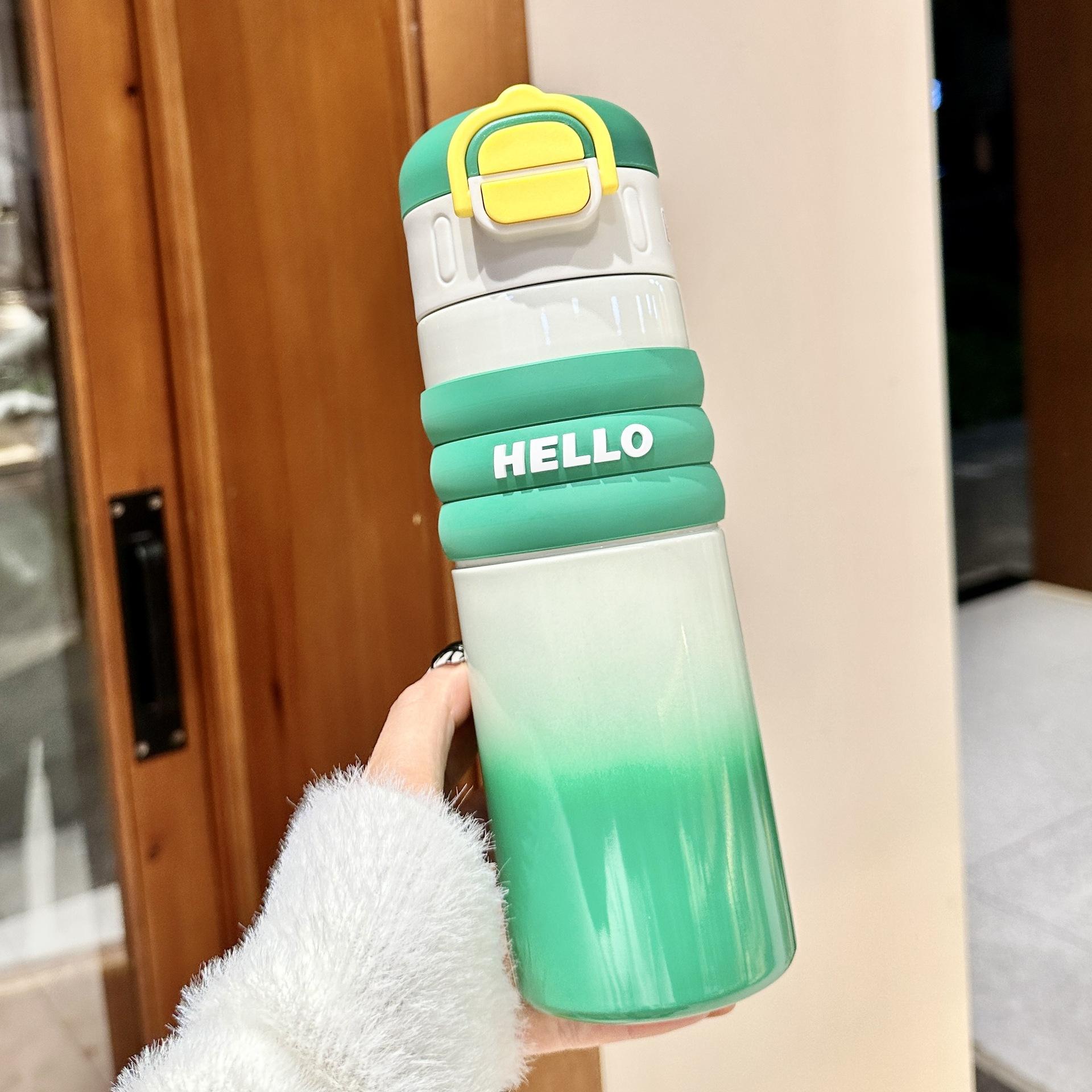 

Двойной напиток Red Panda большой емкости чайник термос чашка детский мультфильм милый соломенный стакан портативный стакан для воды веревка 520ml