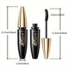 Schwarze Mascara. Natürliche und langanhaltende wasserfeste Mascara, schlank und wischfest, 4D-Augenschwarz