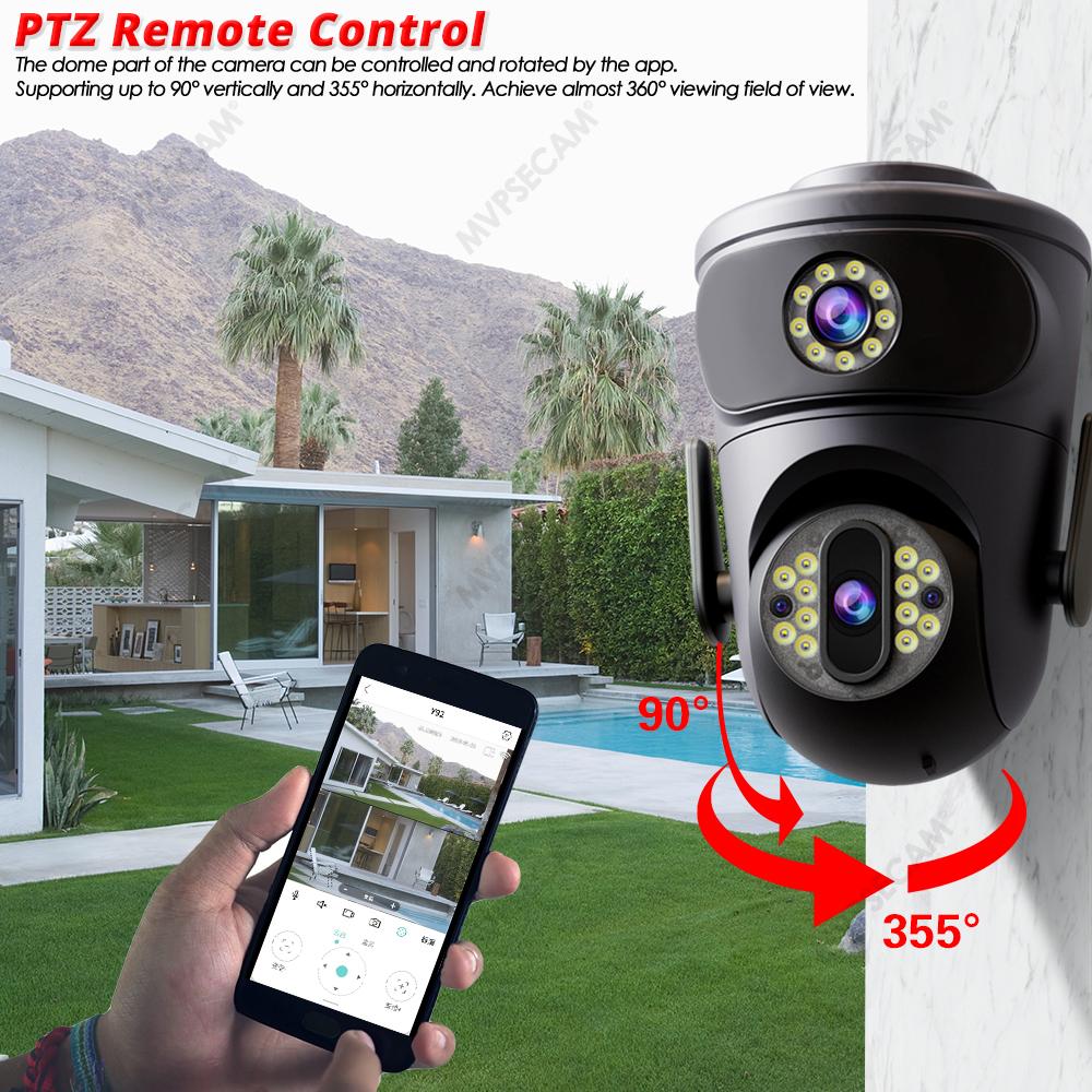 4K 8MP HD Video Surveillance Camera Wifi Outdoor Dual Lens Wireless Security IP Cameras PTZ Smart Home Wi-Fi Cam CCTV IPC360 app