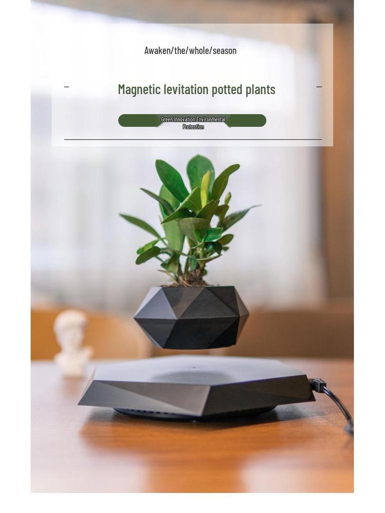 Magnetic Levitating Potted Plant - Creative Smart Home Decor Ornament