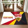 Crystal Velvet Square Rug Custom NameVfB Stuttgart FC Pattern Non Slip Home Floor Decor Rug