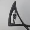 Geometrische Gusseisenfigur Skulptur Ornament Wohnzimmer Schwarze Skulpturen Handwerkskunst Charakterstatuen Heimdekorationen Figuren