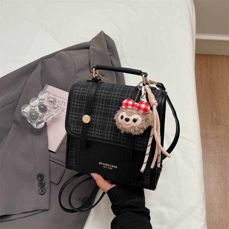 Schoolbag Korean Plaid Backpack Women's 1011 New Commuter Backpack College Student School Bag Fashion Travel Backpack Women