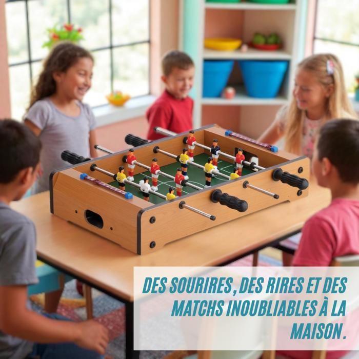 DEVESSPORT Mini Baby-Foot De Table Pour Enfant, Jeu De Foot Portable Avec Joueurs Et Marqueurs. Cadeau Idéal +3 Ans