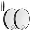 2pcs/set Magnifying mirrors,10X and 20X Magnifying Makeup Mirror Cosmetic Mirror with Eyebrow Tweezers
