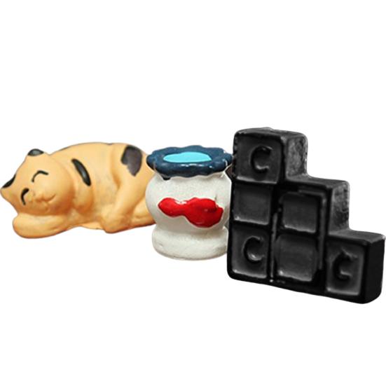 3 stk/sett Anime-figur Høy simulering Dekorativ Mini Actionfigur DIY-tilbehør til hage