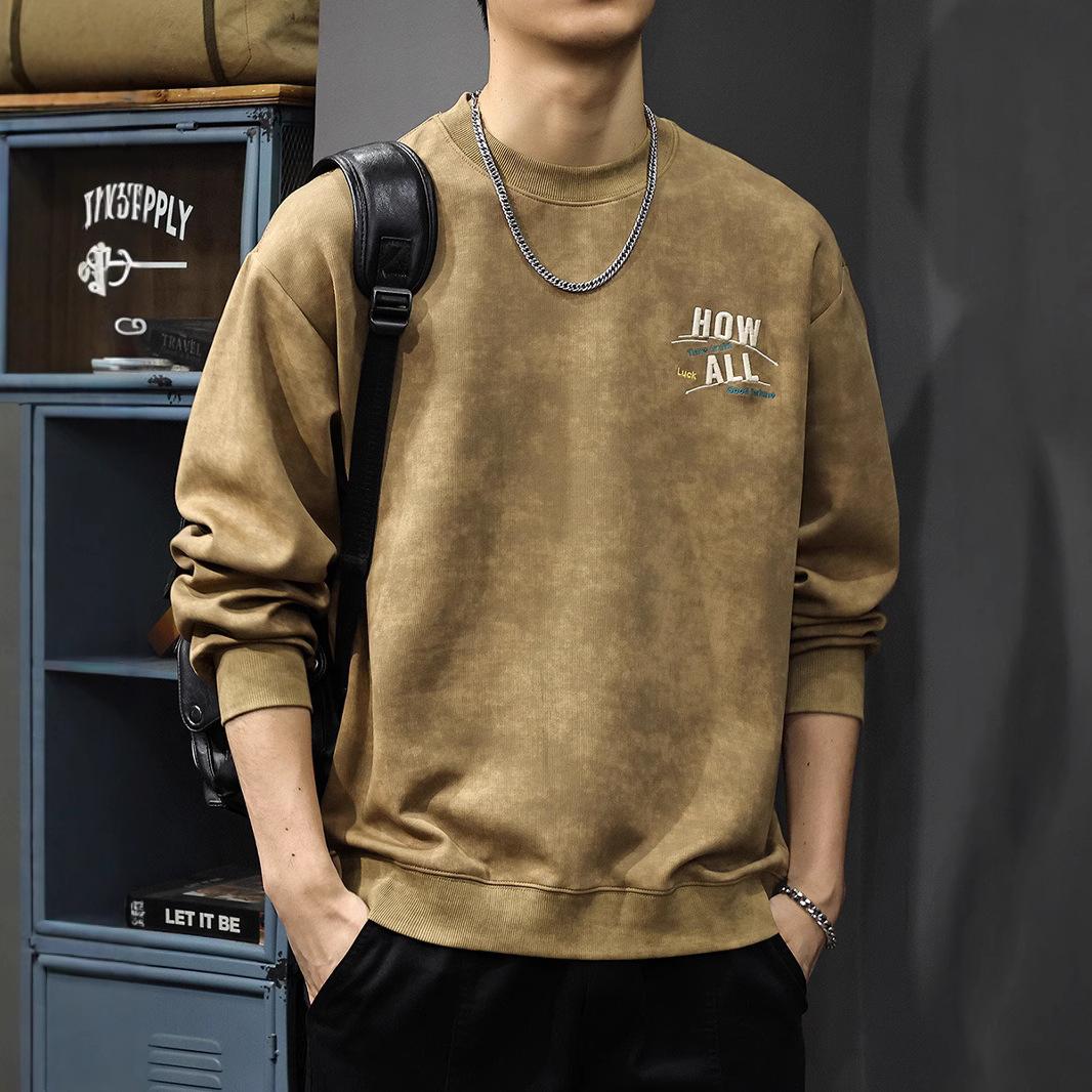 Осенний американский ретро-печатный мужской свитер с буквенным принтом — фото 3