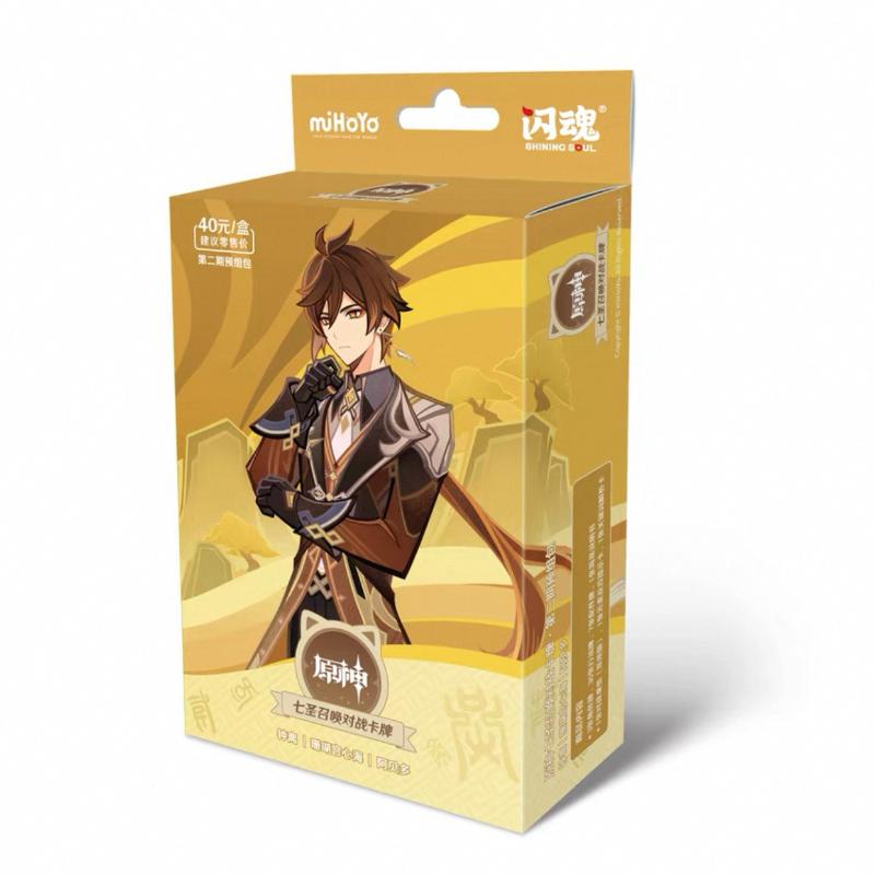 Genuine Genshin Impact Seven Sacred Summons Duel Game Card Volume 4 Booster Pack Anime Character Collection Card Kids Toys Gifts