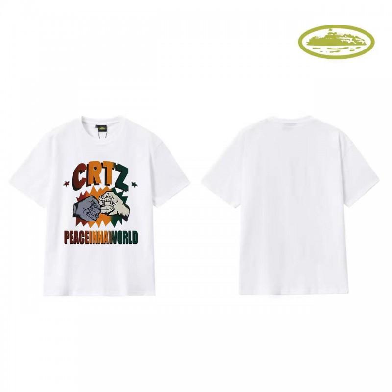 CORT Alcatraz Basic Short Sleeve T-Shirt Phantom Letter Print Couple Streetwear Teens