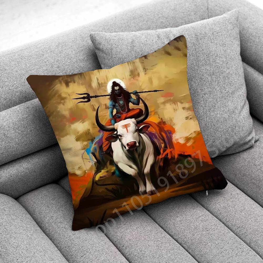 Indie Pán Šiva Brahma Višnu Povlak na polštář Pro 55x55cm 40x40cm 45x45cm 50x50cm 30x30cm Čtvercový kancelářský povlak na polštář