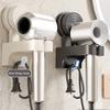Plastic Suction Cup Hair Dryer Holder Wall Mounted Reusable Hair Dryer Storage Rack Punch-Free Space Saving