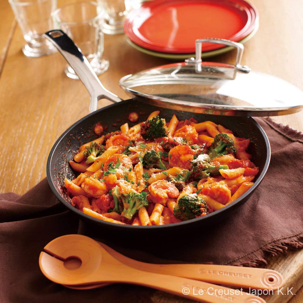 Le Creuset TNS Shallow Frying Pan 28cm Gas IH Oven Compatible Silicone Handle
