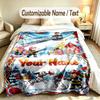 Forest Nature Theme Custom Blanket Personalized Name & Text Customized Soft Warm Throw Blanket Home Decor