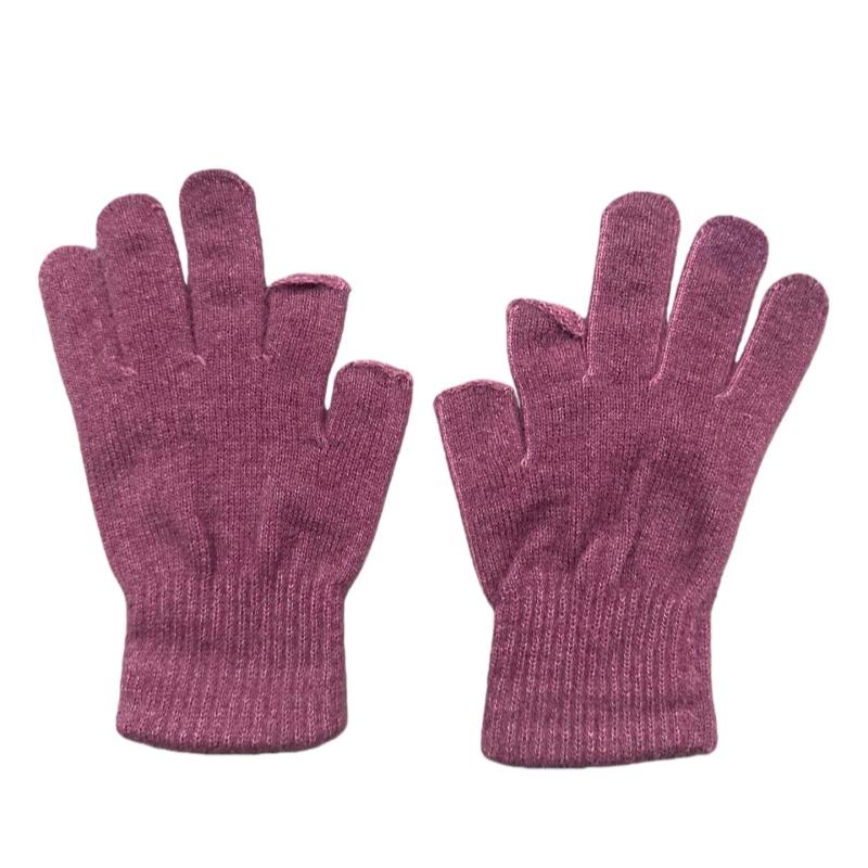 1Pair Black Gray Men & Women Winter Warm Fingerless Gloves For Writing And Touch Screen Use Casual Outings Riding Gloves