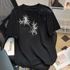 Übergröße Bambus-Stickerei Kurzarm-T-Shirt mit Froschknopf - Damen Sommer Lockerer Schnitt