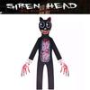 Siren Head Kid Black Cat Jumpsuit Cosplay Costume Bodysuit Halloween Party