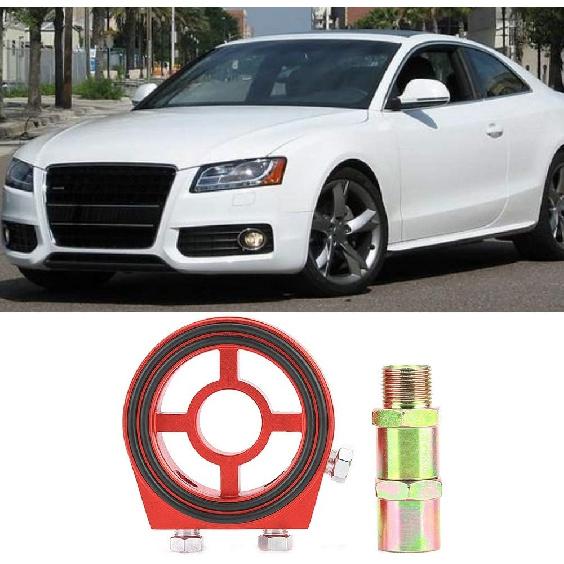 Oil Filter Sandwich Plate Thread Adapter,Universal Aluminum Oil Filter Cooler Sandwiched Plate Oil Pressure Temp Gauge Adapter Kit