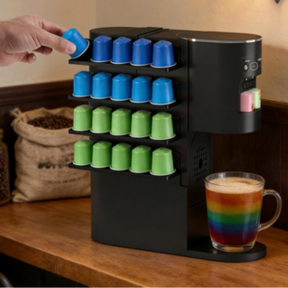 For Kitchen Counter Metal Flavor Pod Organizer Scratch Protection Kitchen Rack Kitchen Organizer 4-Tier Holder