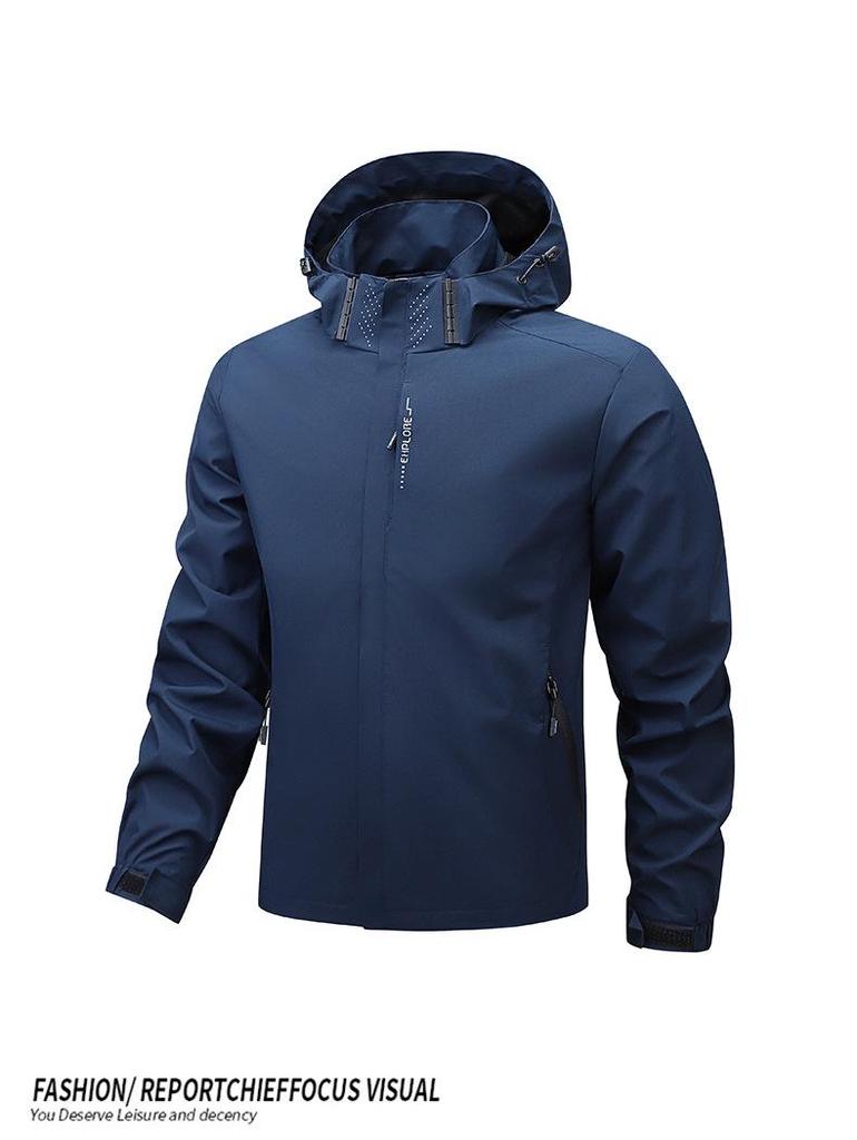 Men's Windproof Waterproof Jacket - European Size, Spring/Autumn, Mountaineering, Single-Layer, Casual Flight Outerwear