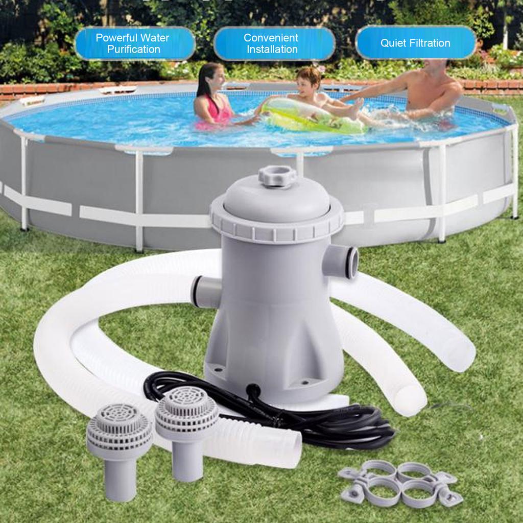 Pompa Filtru Kartuszowego do Basenu Niskoszumowa Pompa Filtrująca do Basenu Dmuchanego Zestaw Oszczędzający Energię 330 Galonów ABS do Gospodarstwa Domowego