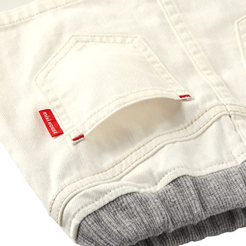 Miki House 10-1711-494 Denim Skirt, Hickory Logo, Simple, Girls, Baby, Kids, Children's Clothing, White, 130 Cm