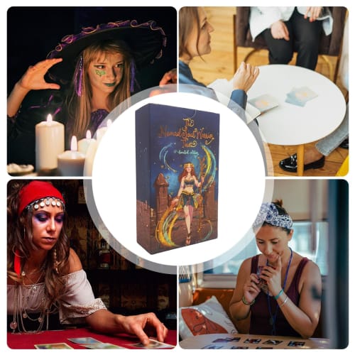 Zwxqe Tarot Deck, Nomad Tarot Card Book, Portable Deck with English Guidebook, Interactive 78-Card Set, for Tarot Lovers, Beginners, Enthusiasts, and