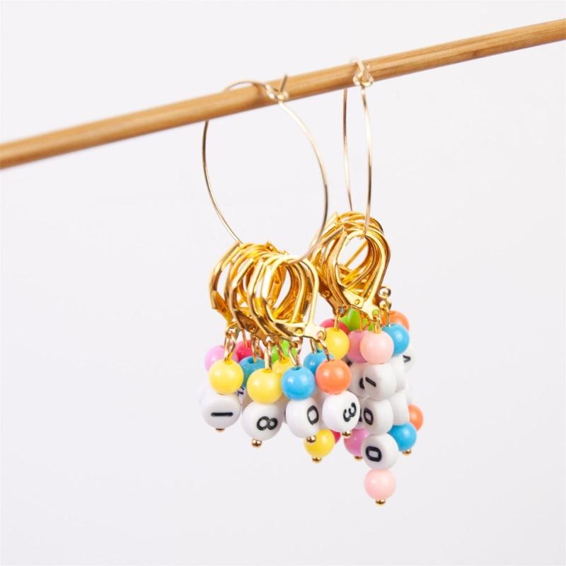10PCS Number Stitching Marker Charm Locking Crochet Stitching Marker with Knitting Counter Scissors for Knitting Weaving