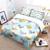 Cartoon Birds Colorful Background Print Bedding Set 1 Duvet Cover 2 Pillowcases For Adult And Children Luxury Gift Full Size