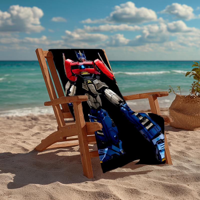 Ultra-Soft Beach Towel with Optimus Prime Theme,Ideal for Pool - Camping, Diving - Perfect Travel Essential, Vibrant Beach Towel.