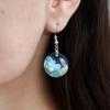 Peculiar White Cloud And Blue Sky Transparent Round Shape Drop Earring For Women Men Creative Fashion Resin Ear Zircon