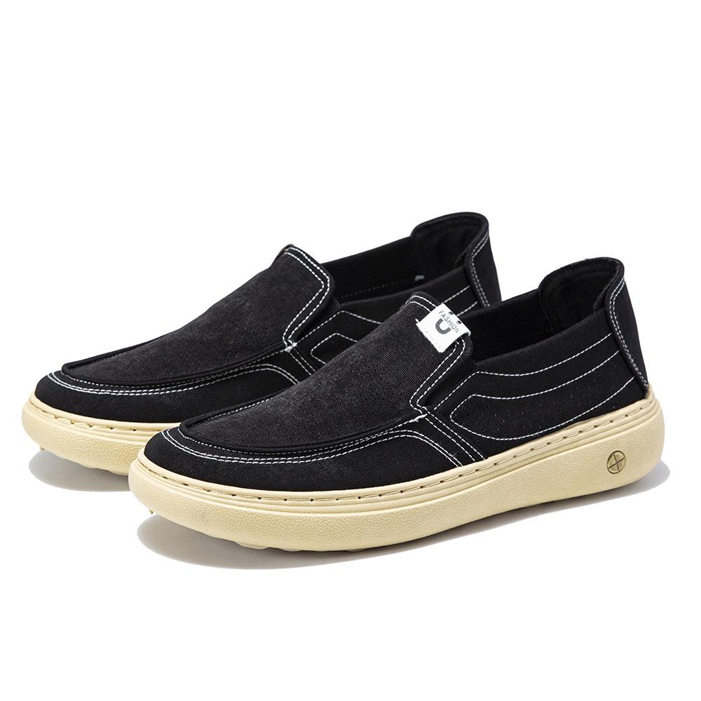 Men's Summer Breathable Slip-On Canvas Shoes - Casual, Fashionable, and Comfortable