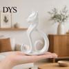 Light Luxury Decor 3D Printed Cat Figurine, Minimalist Elegant Sitting Sculpture, Modern Home Decoration Animal Ornament for Office Desk Shelf