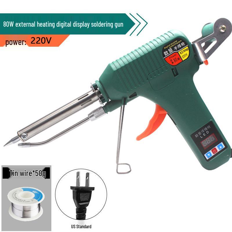 High-Power 80W Digital Display Soldering Gun with Automatic Tin Feeding
