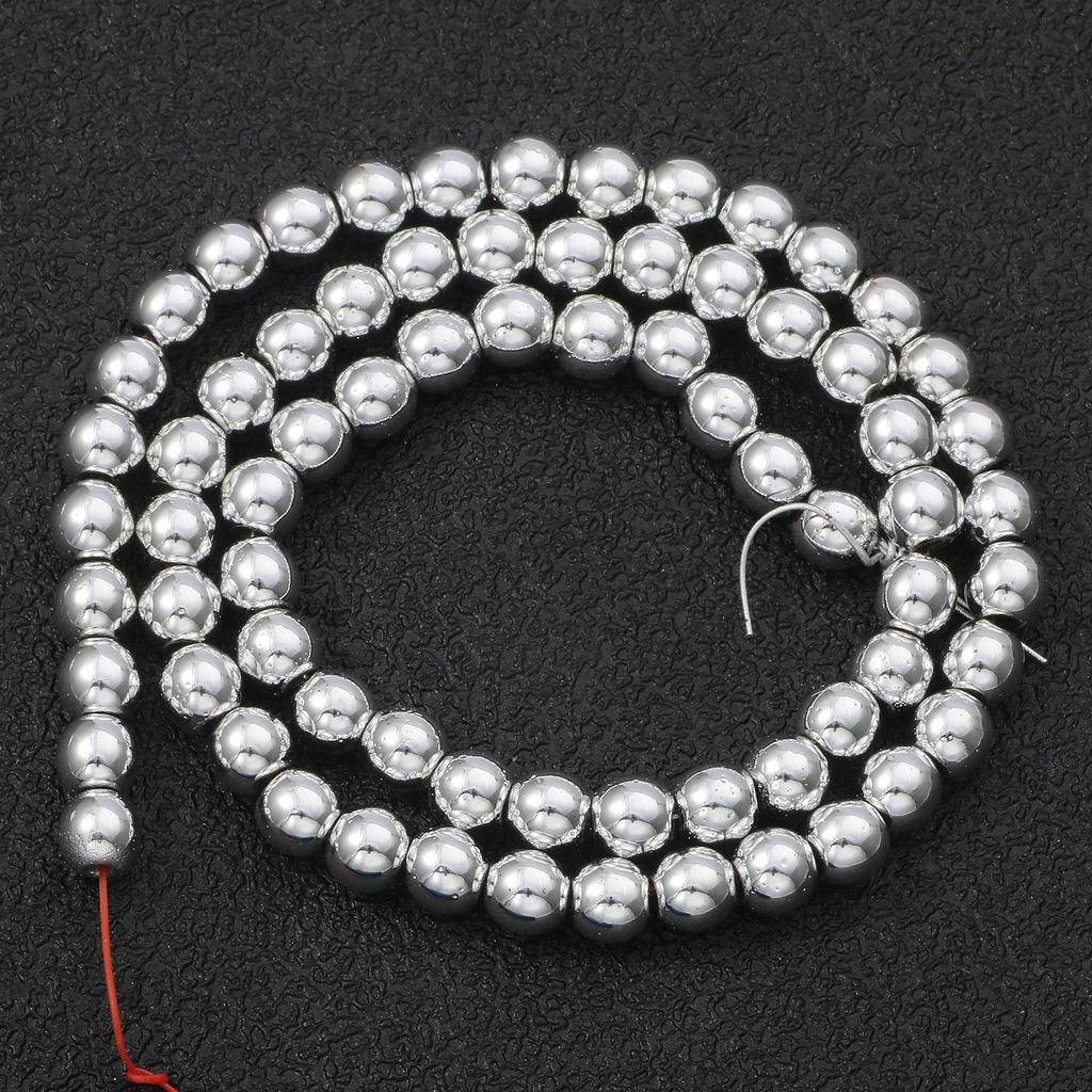 45 Style Natural Stone Silver Color Hematite Beads Heart Square Round Spacer Beads for Jewelry Making Diy Bracelet Necklace 15''